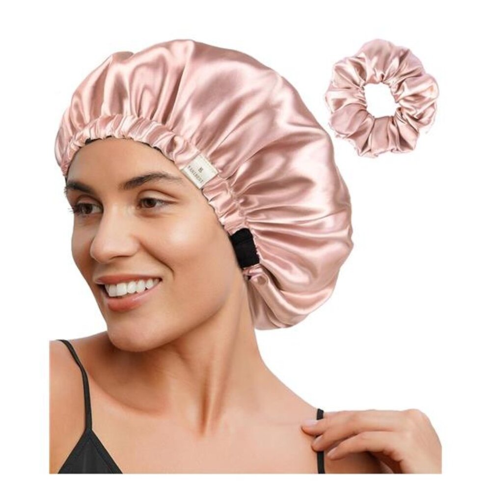 Satin Silk Hair Bonnet – Adjustable for Sleeping, Curly and Natural Hair